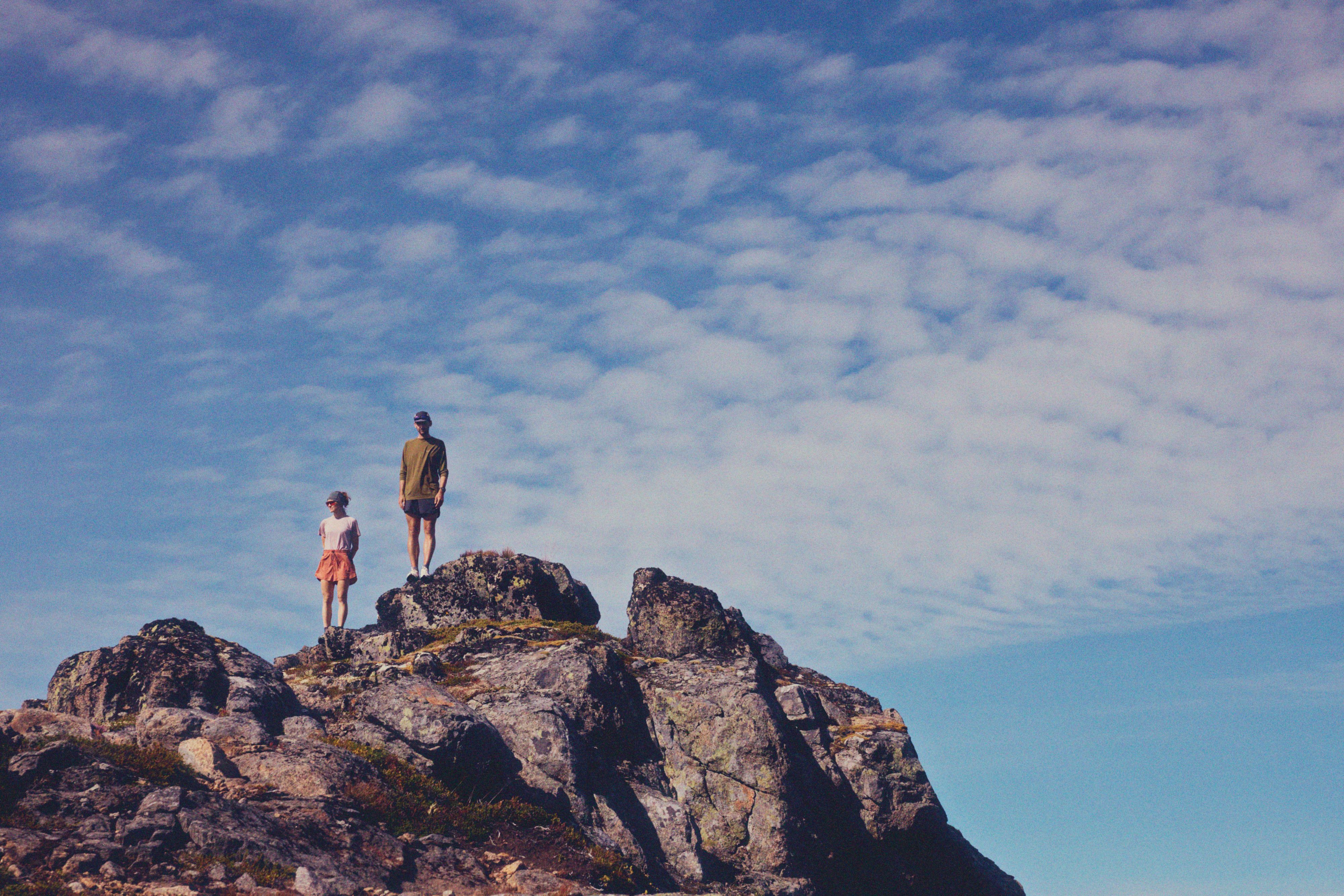 Man and woman on a mountain top