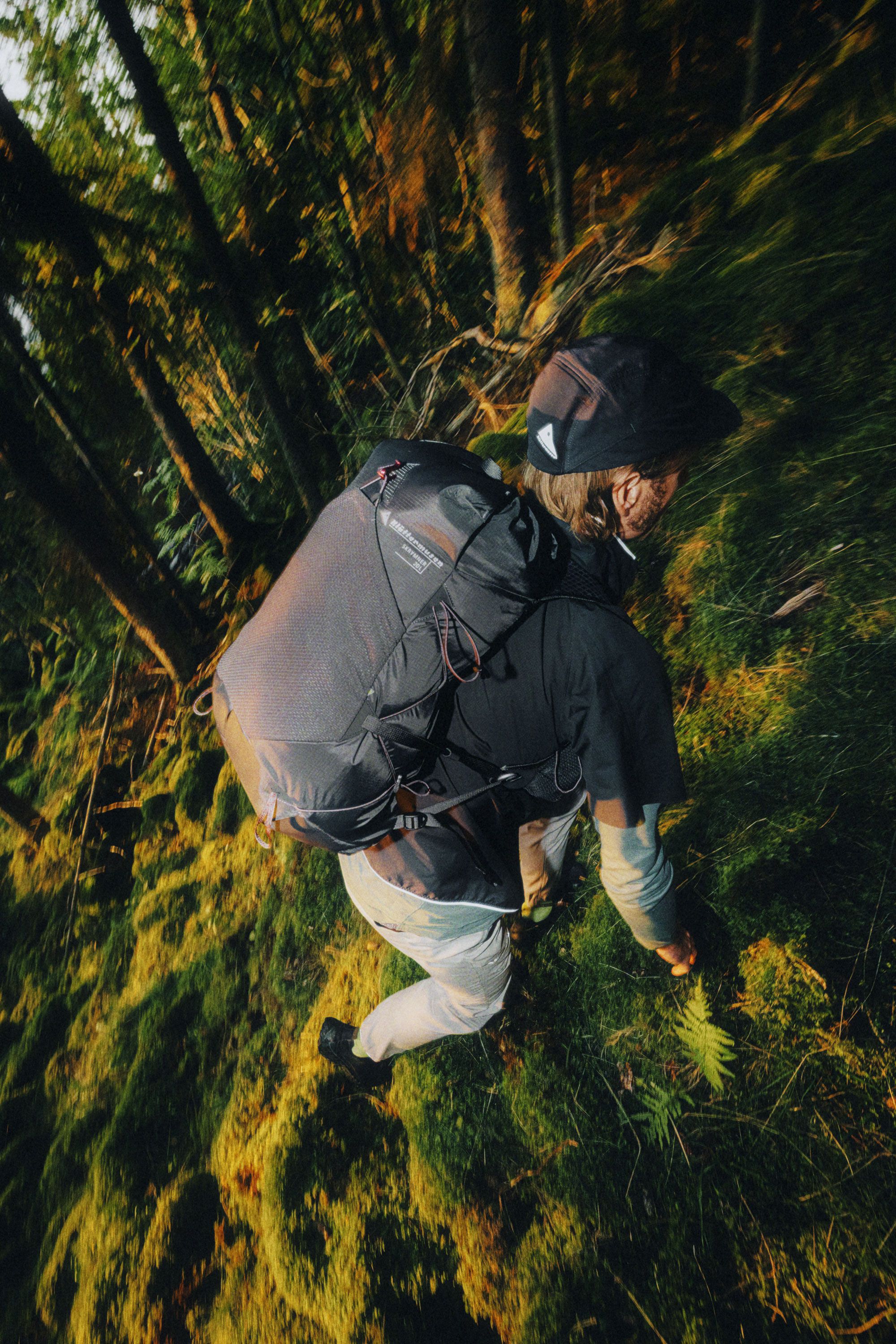 Man running in the forest