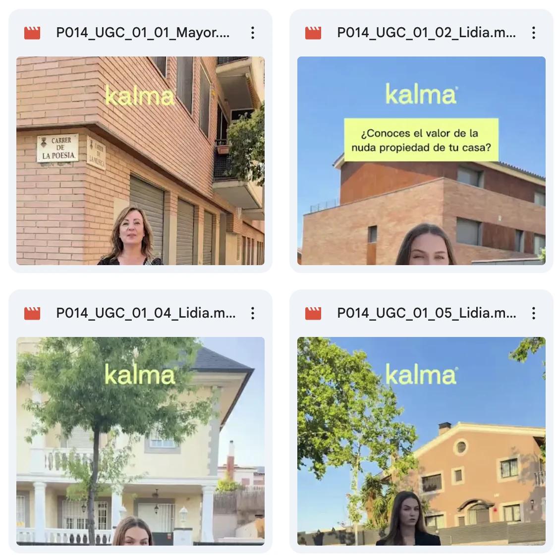 Carpeta de Google Drive con las creatividades del cliente nombradas con la regla P014_UGC_01_01