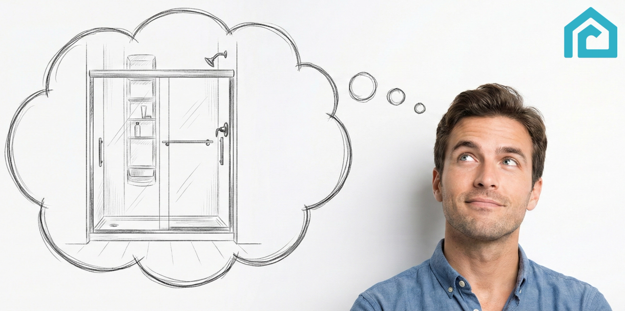 Man thinking of getting a walk-in shower