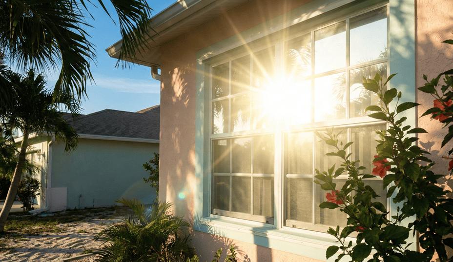 sun glare on Florida home window