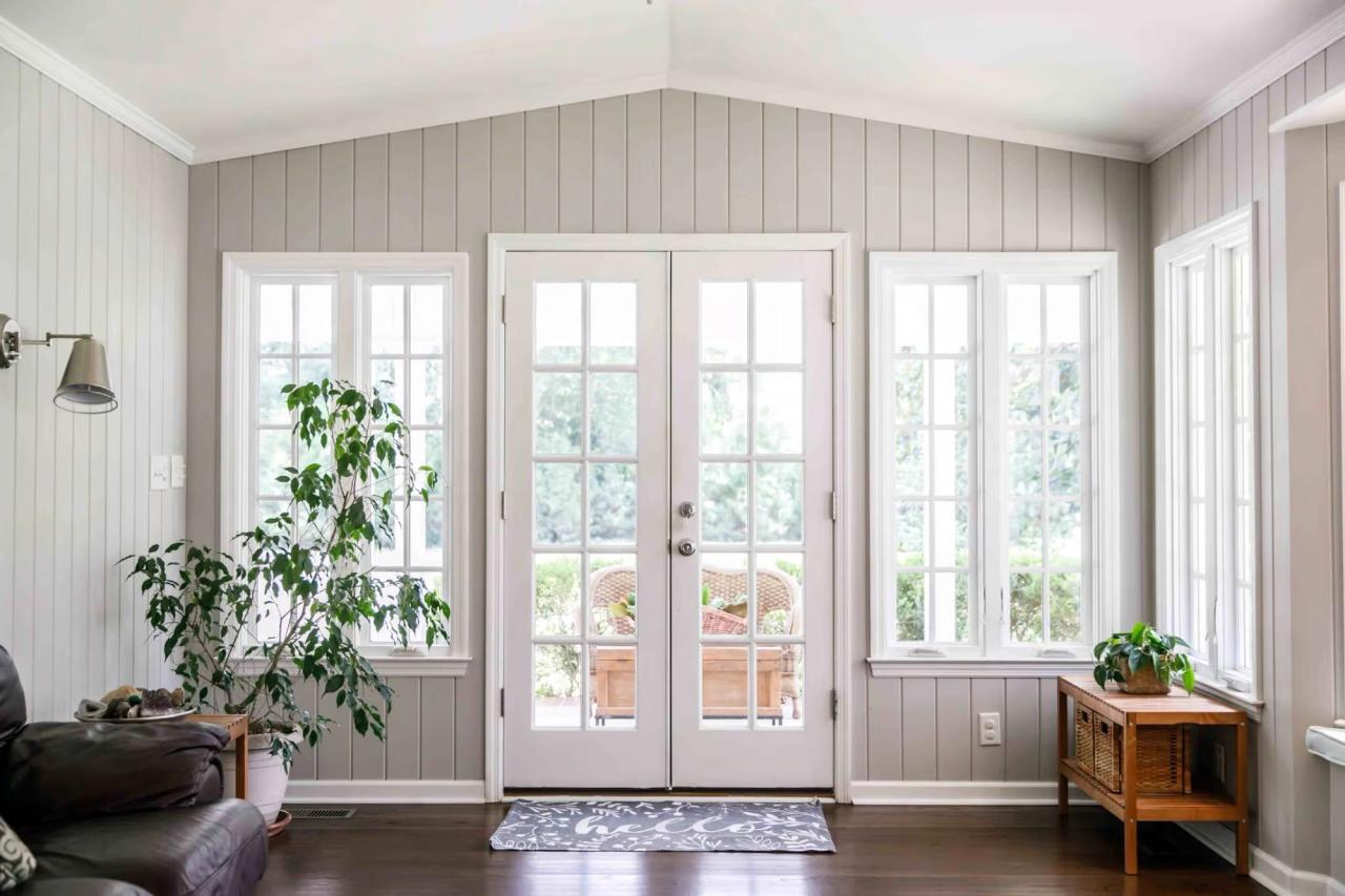 sunroom with white vinyl windows