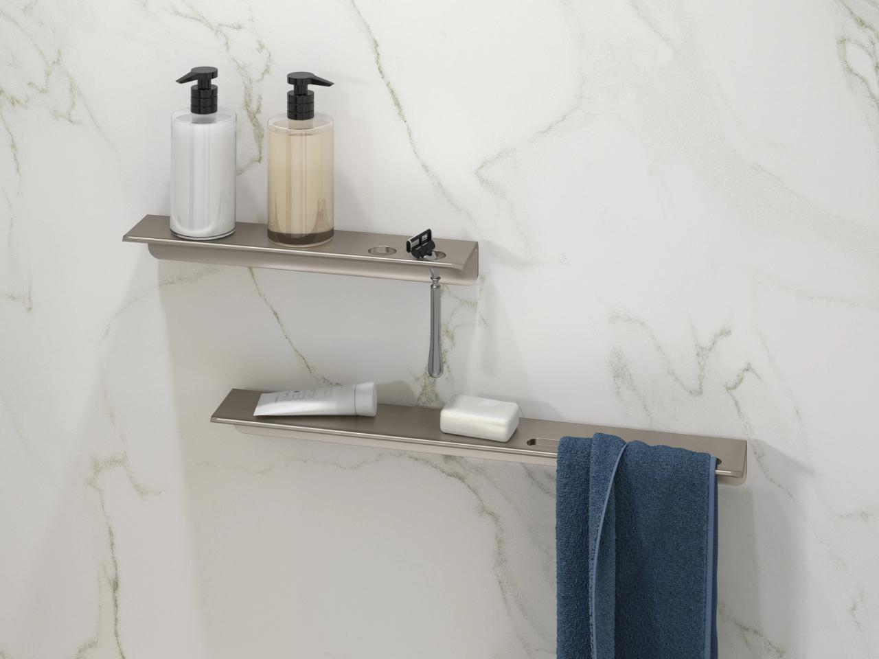 shower barres in a KOHLER LuxStone shower