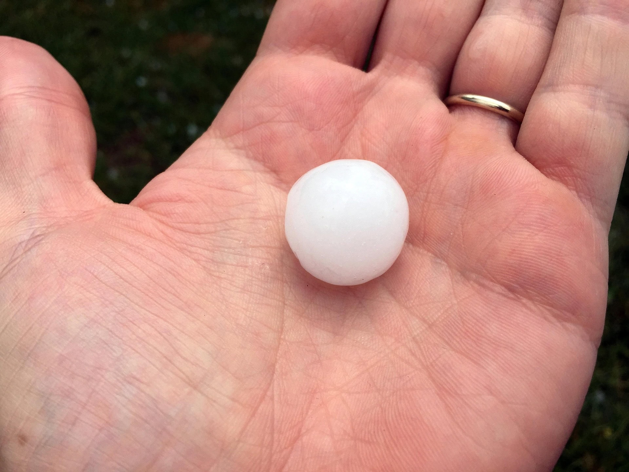 hailstone held in hand