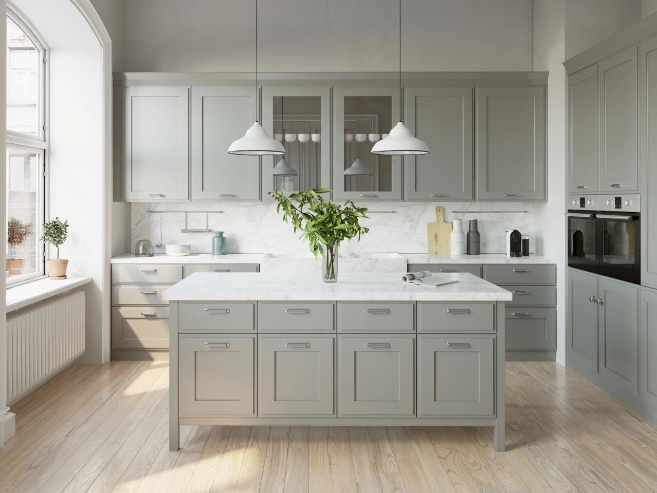 gray kitchen cabinets