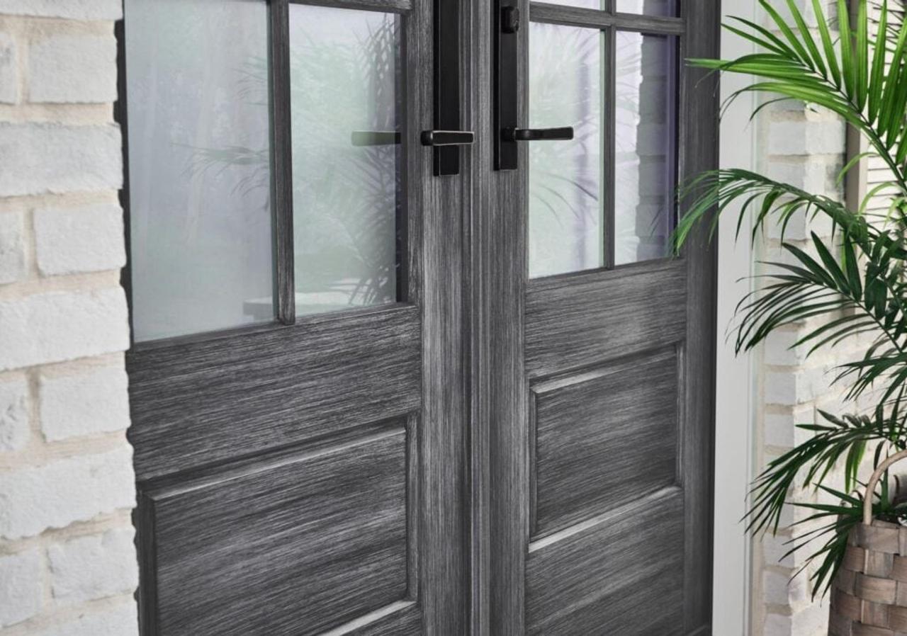 gray fiberglass replacement door