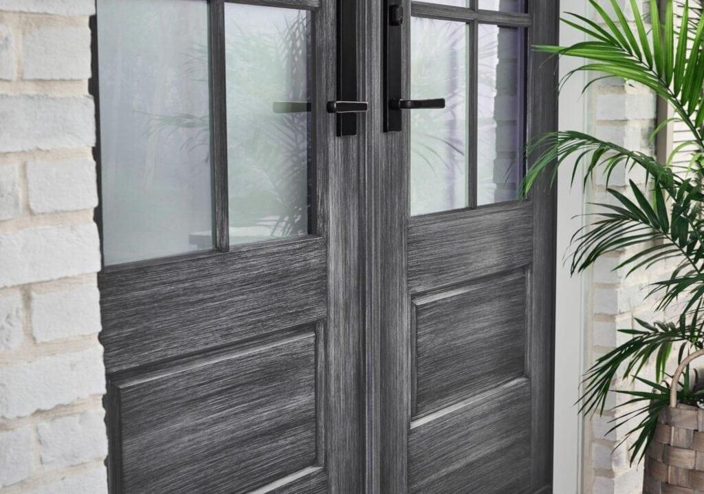 gray fiberglass replacement door