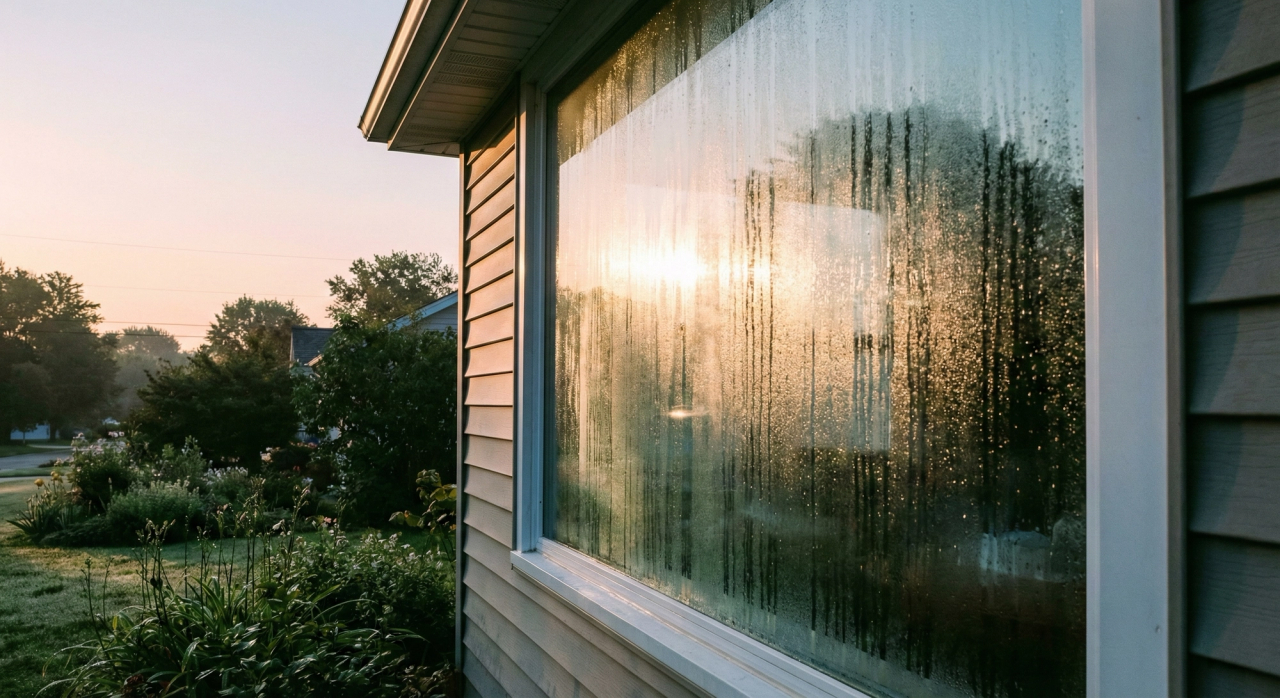 Exterior window condensation