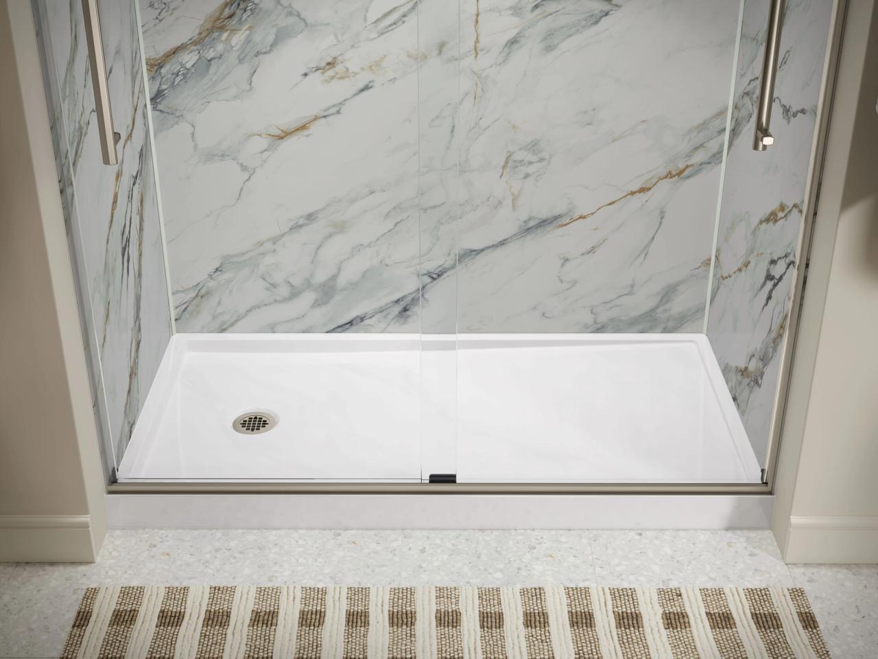base of KOHLER LuxStone shower