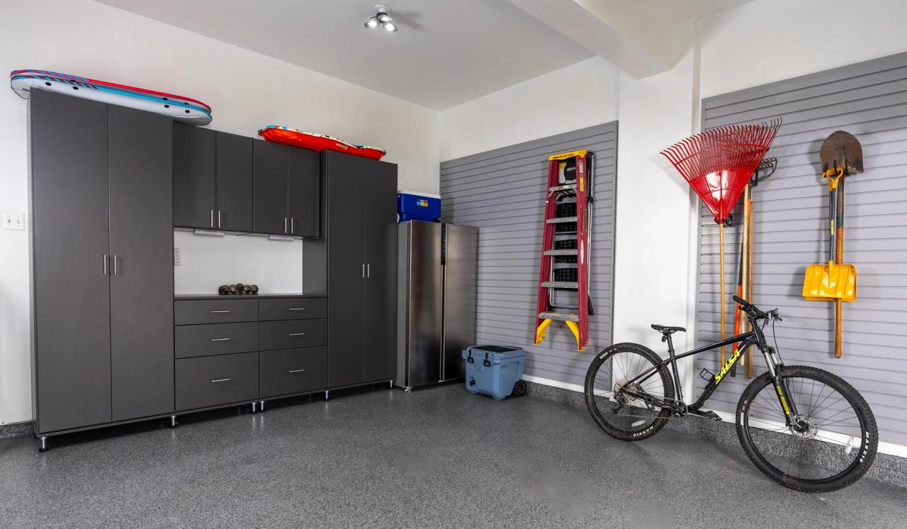 basement with storage installed