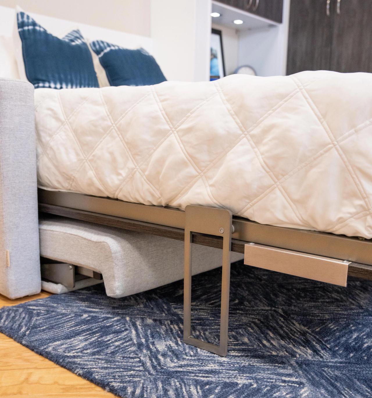 zoom in of a support beam beneath a murphy bed