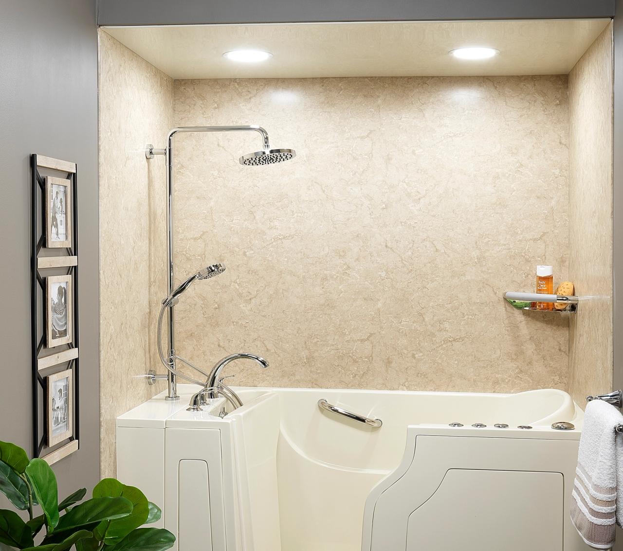 walk-in tub with grab bar