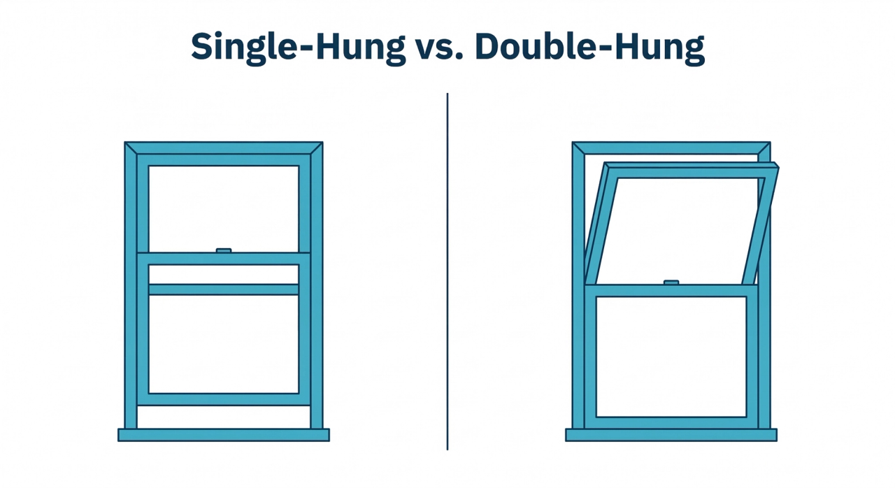 single-hung windows vs. double-hung windows