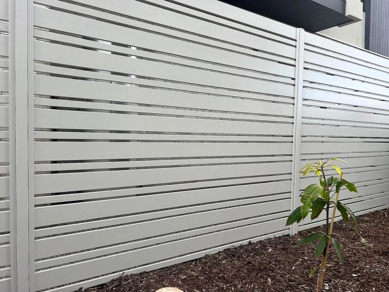 Grey PVC slat fencing beside a home in the Perth Hills