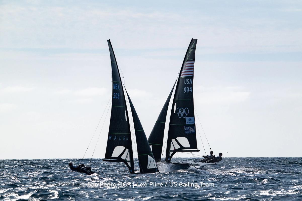 Sail under way on the open sea
