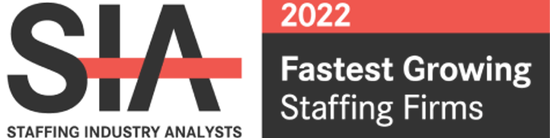 SIA Fastest Growing Staffing Companies 2022 badge