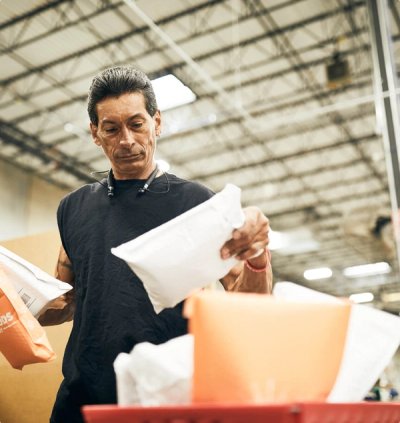 Man working in mail room