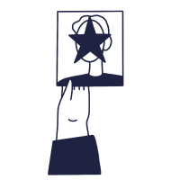 hand holding picture of star candidate