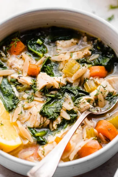 Lemon Chicken Orzo Soup