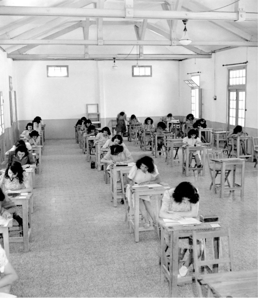 Al-Quds al-Sharif: An exam at the Schmidt School or College for Girls in Jerusalem in 1940.