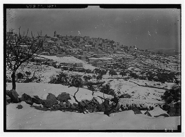 Snow covers the hill of Bethlehem on February 25, 1921