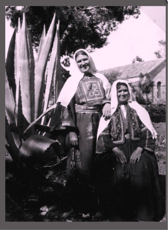 Women in Palestinian dress from Deir al-Qasi in 1937