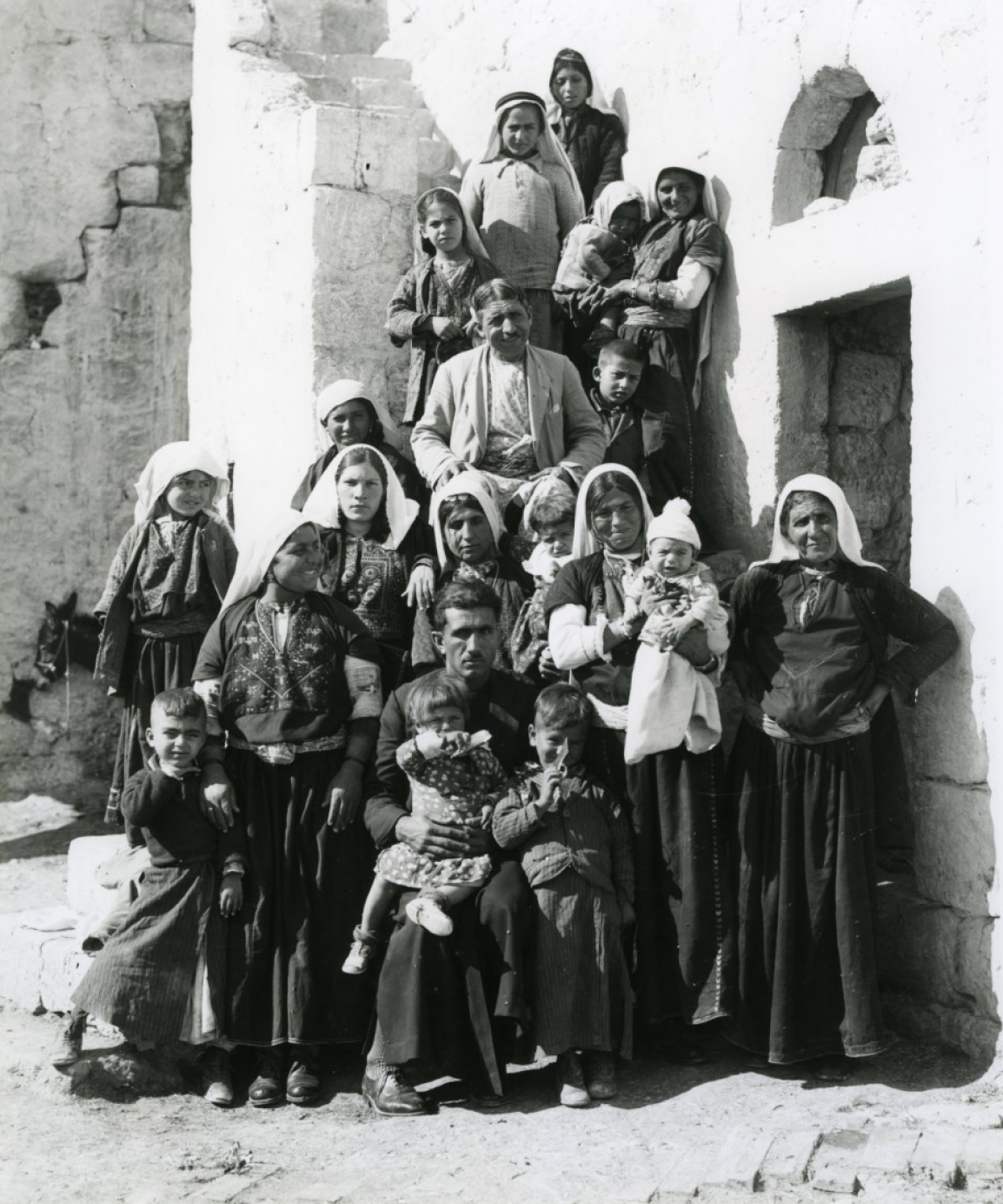 Residents in the city of Bethlehem before the Nakba in 1948 in traditional Palestinian clothing