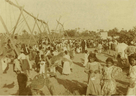 Palestinians of Haifa celebrating a festival, 1916