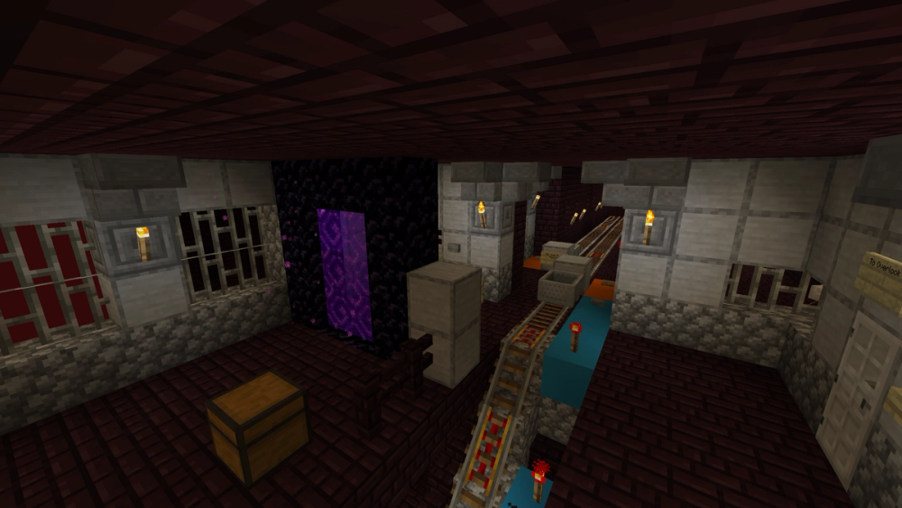 The interior of the nether hub.