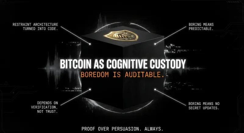 Bitcoin as Cognitive Custody: Boredom Is Auditable