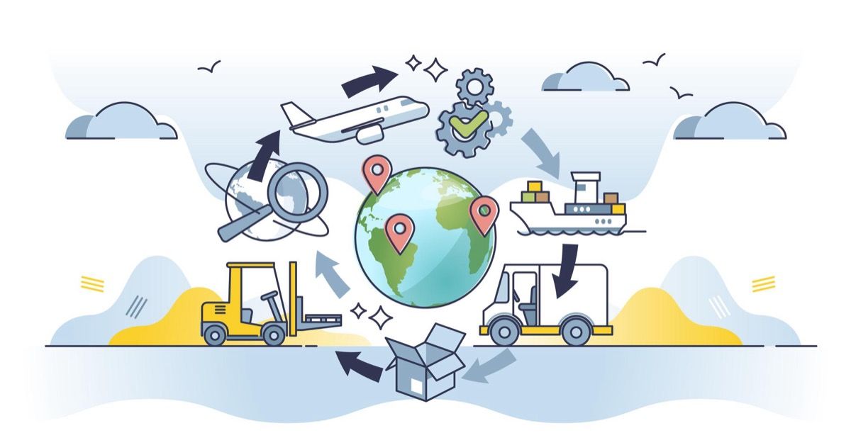Illustration for the article: Optimizing Your Global Supply Chain: From Ocean & Air to Full-Truckload