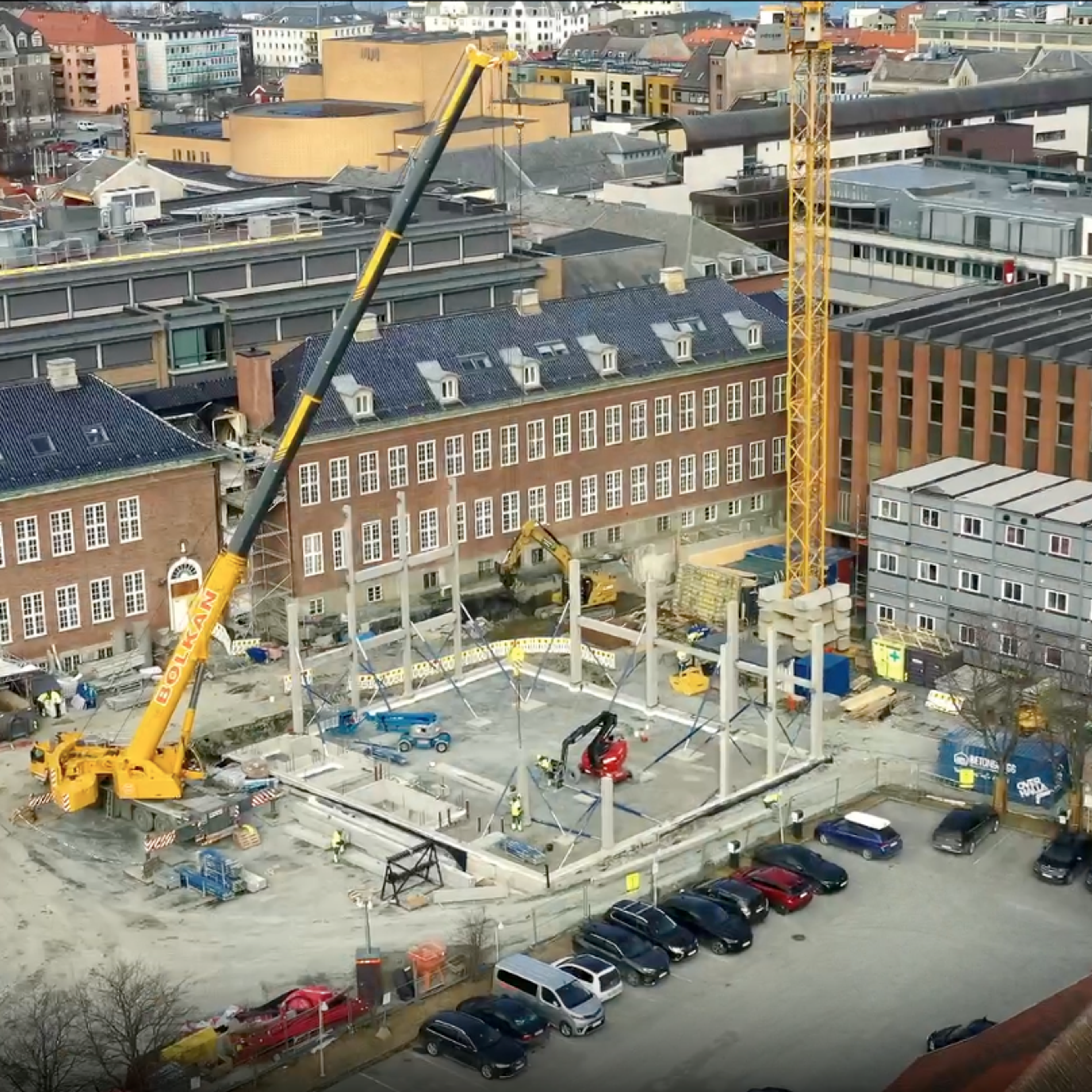 Elektrisk byggeplass i full gang, Trondheim Katedralskole