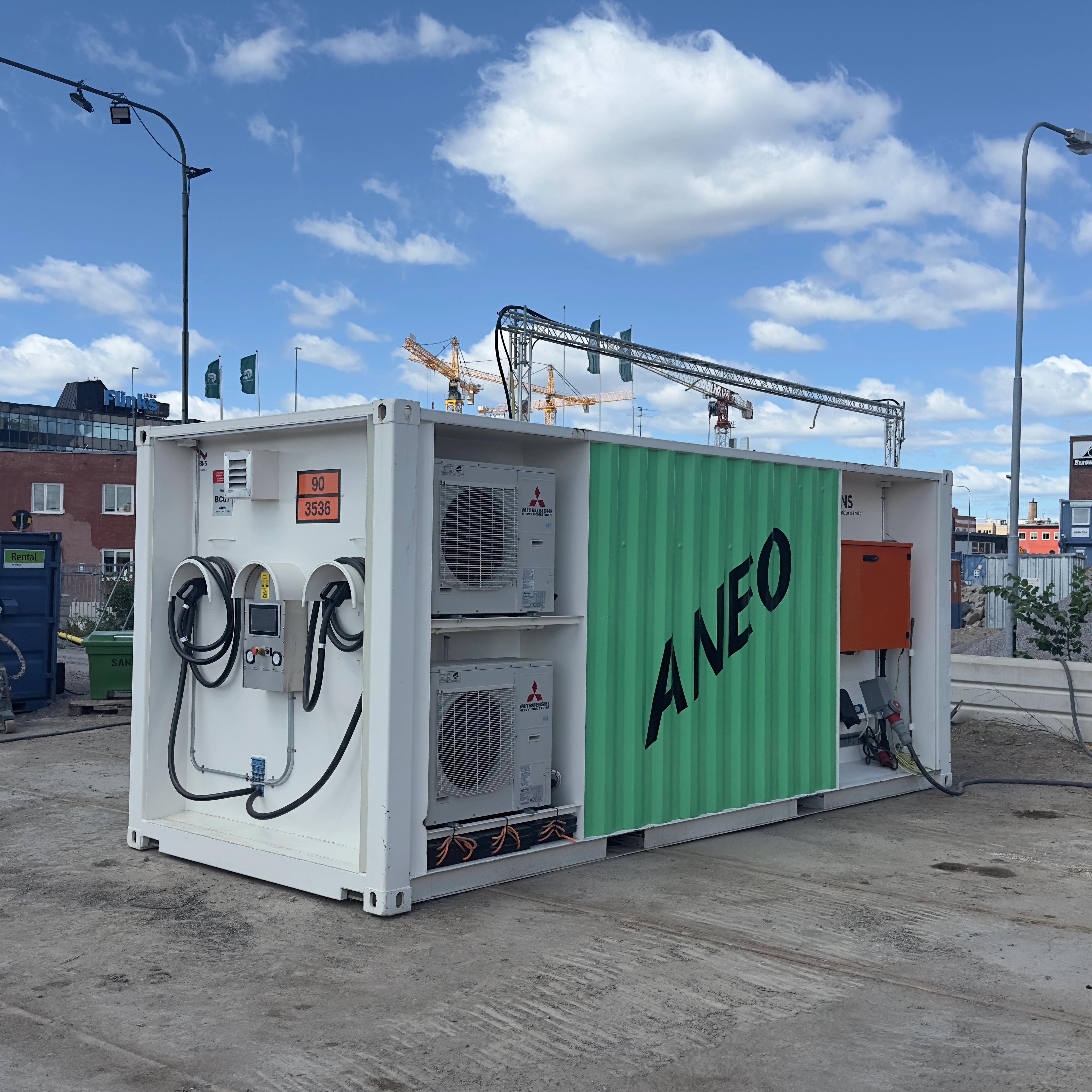 Ladecontainer på byggeplass