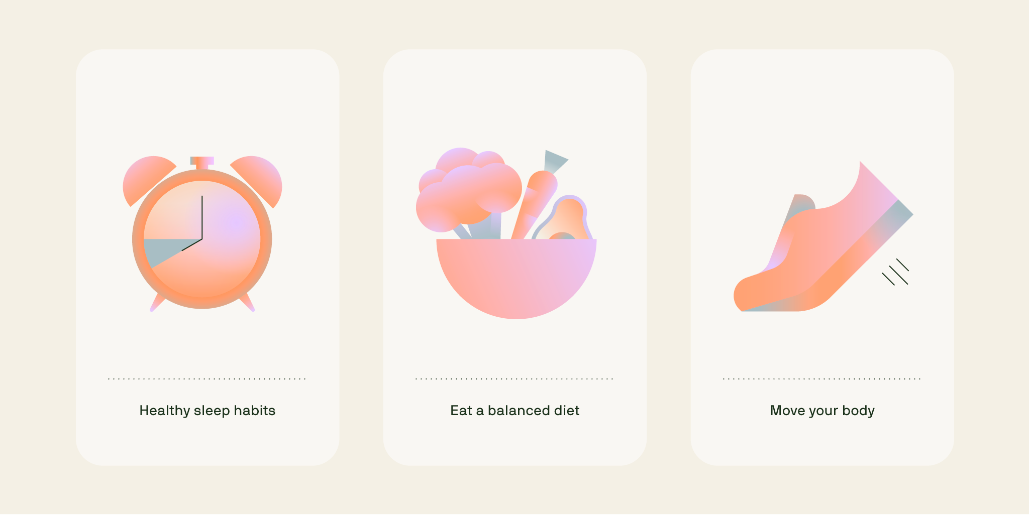 Illustration of lifestyle factors linked to better sleep while using Mounjaro, including healthy sleep habits, a balanced diet, and regular physical activity.