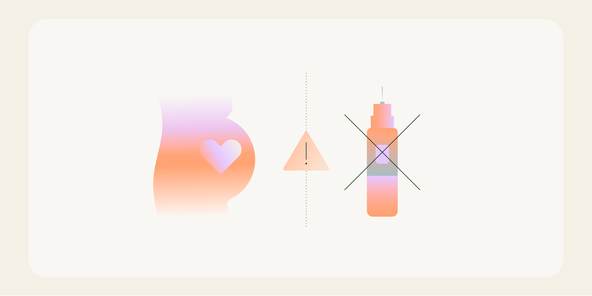 Visual warning showing pregnancy alongside a Mounjaro pen marked as not recommended during pregnancy.