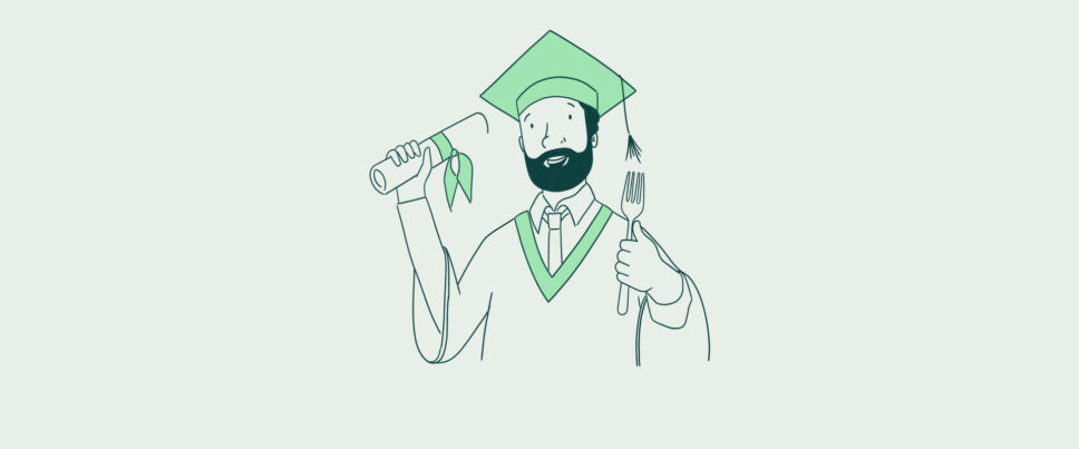 Cartoon man graduation