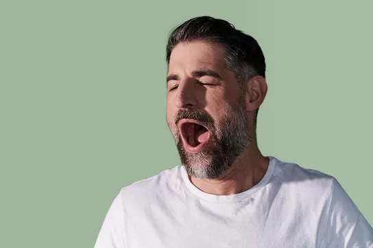 man yawning