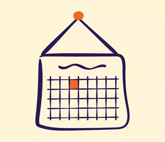 Illustration of a calendar representing week-by-week tracking for weight loss with Mounjaro.