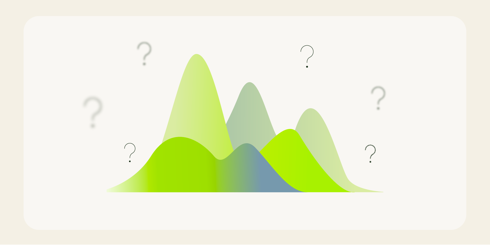 Illustration showing overlapping distributions of testosterone levels in men, highlighting natural variation and uncertainty around what is considered ‘normal’.