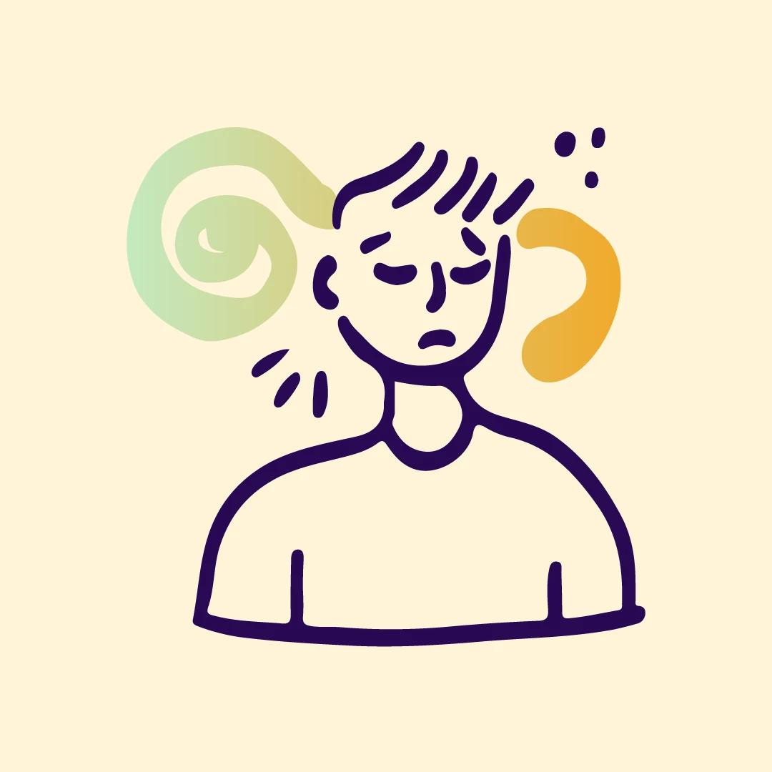 Illustration of a person feeling unwell, representing potential side effects of Mounjaro.