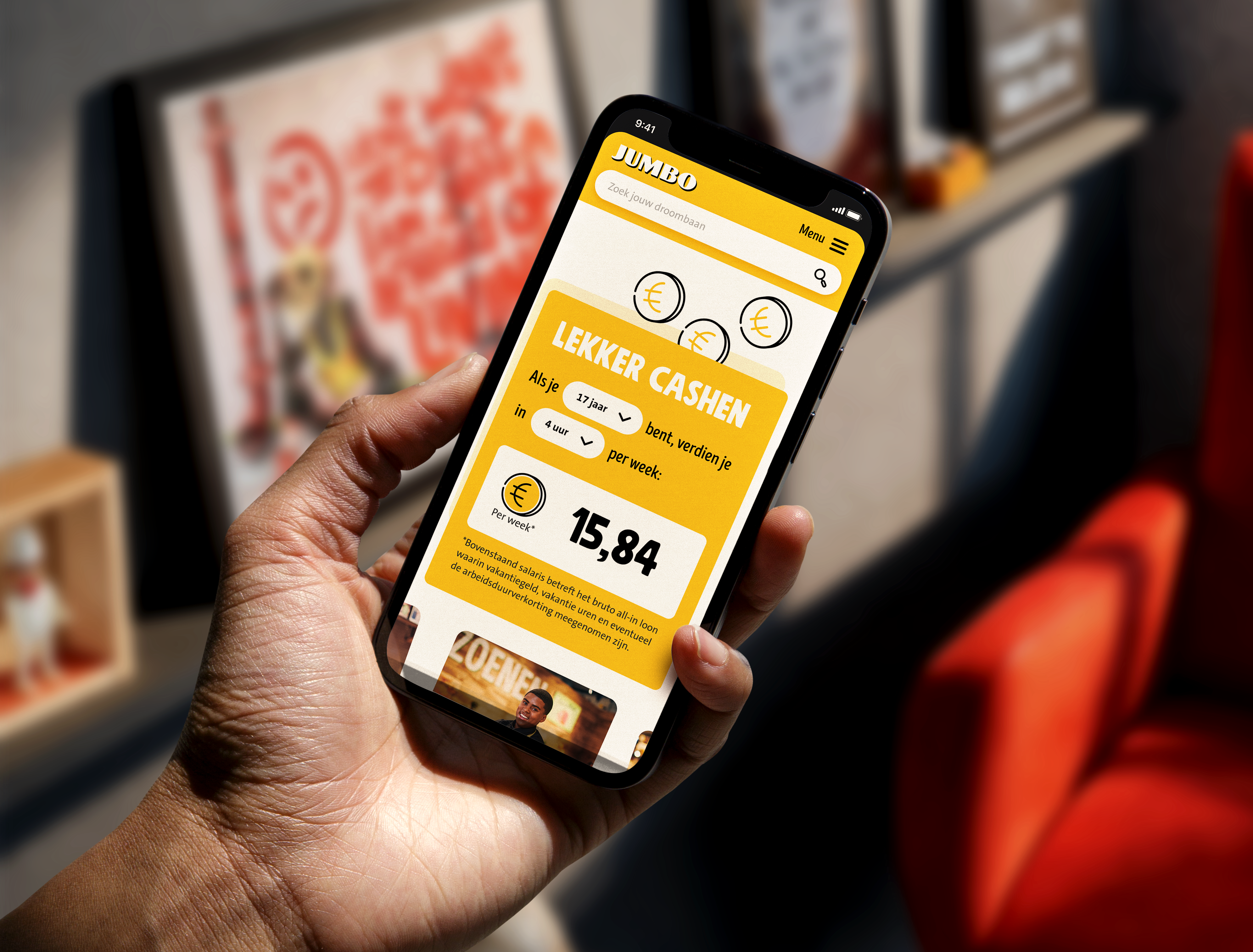 De site van Jumbo op een mobiele telefoon