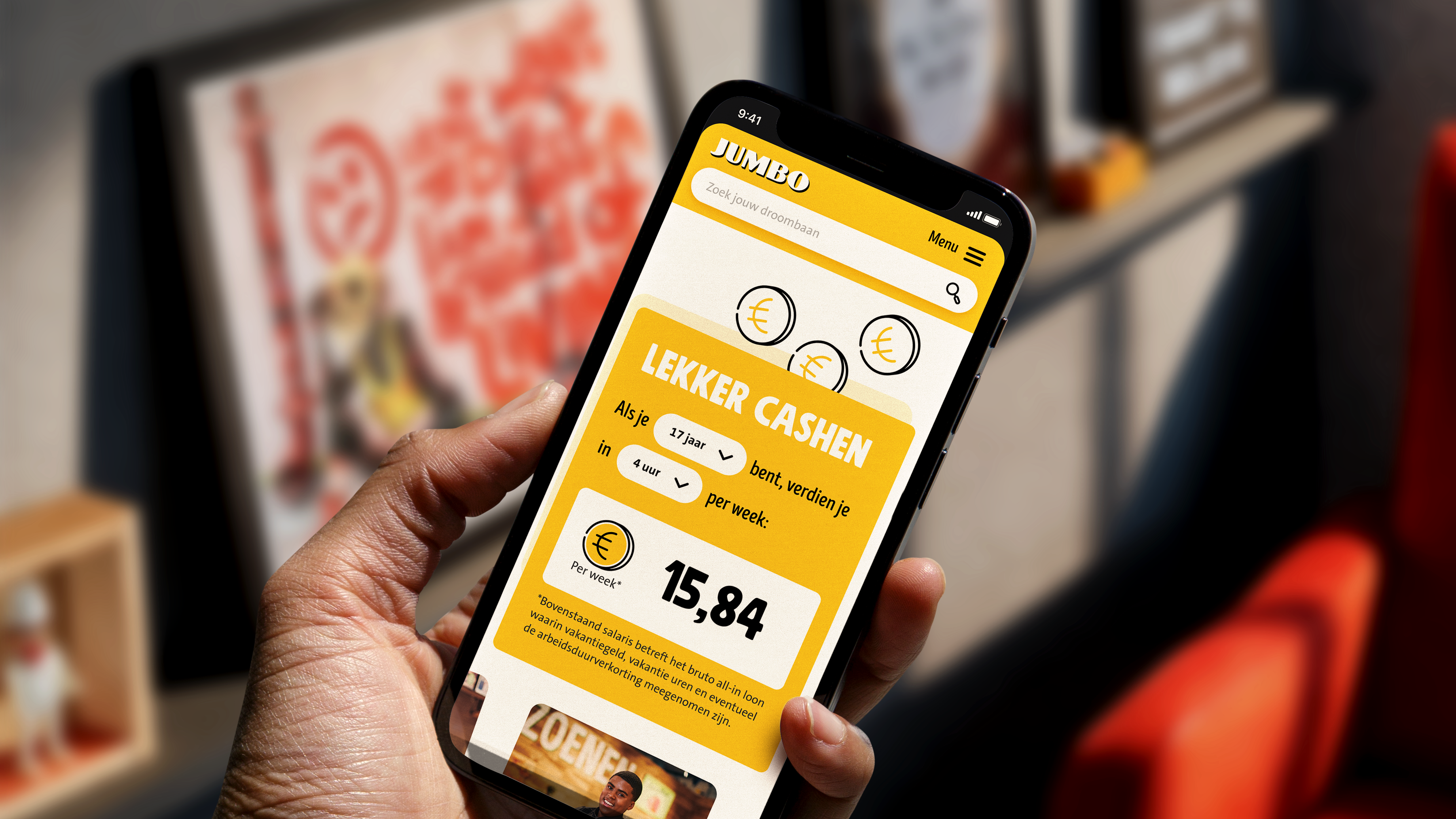 De site van Jumbo op een mobiele telefoon
