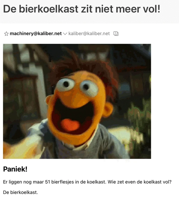De bierkoelkast stuurt een paniekmail als hij leeg is