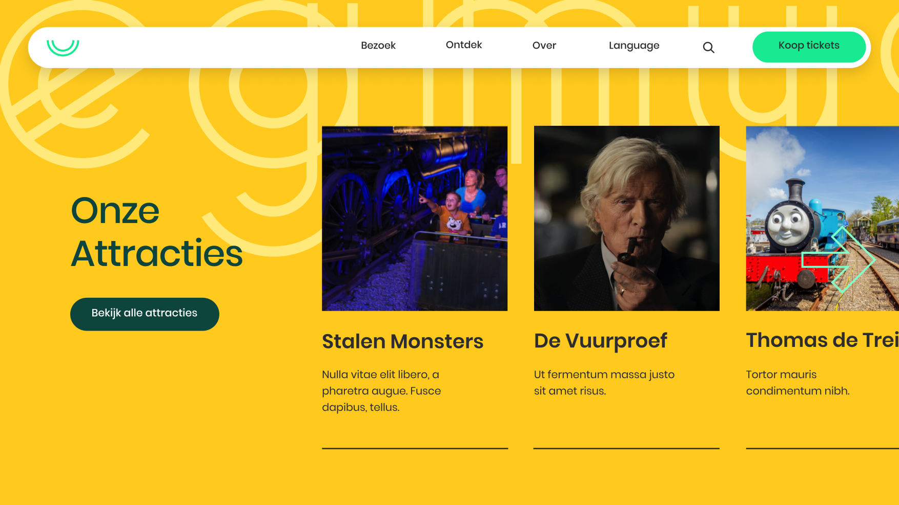 Scherm van de attracties