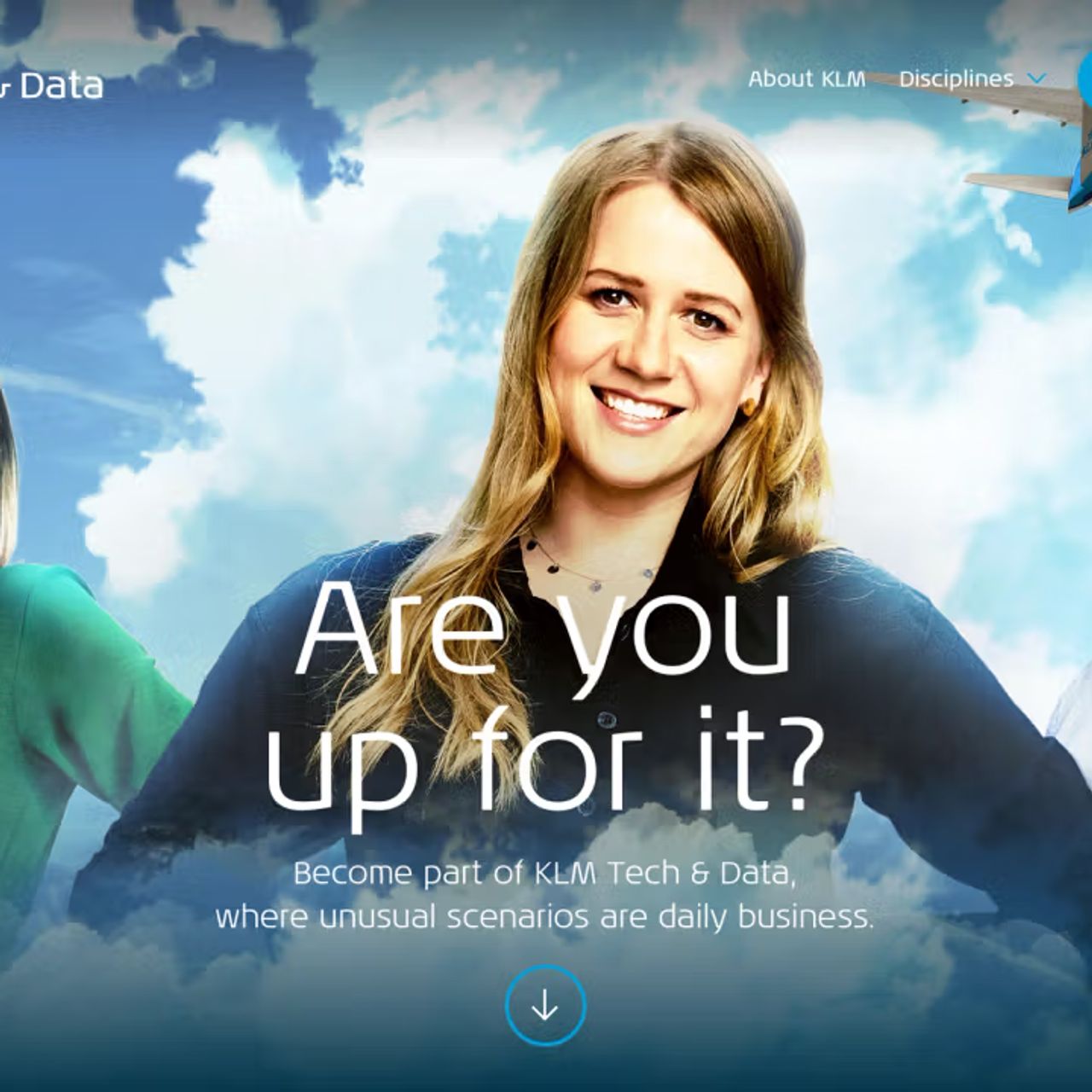 Screenshot van de campagne landingspagina met de pagina hero van Sentry