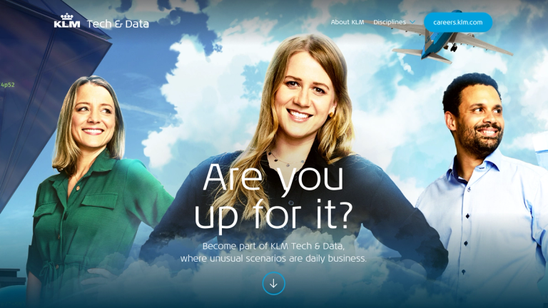 Screenshot van de campagne landingspagina met de pagina hero van Sentry