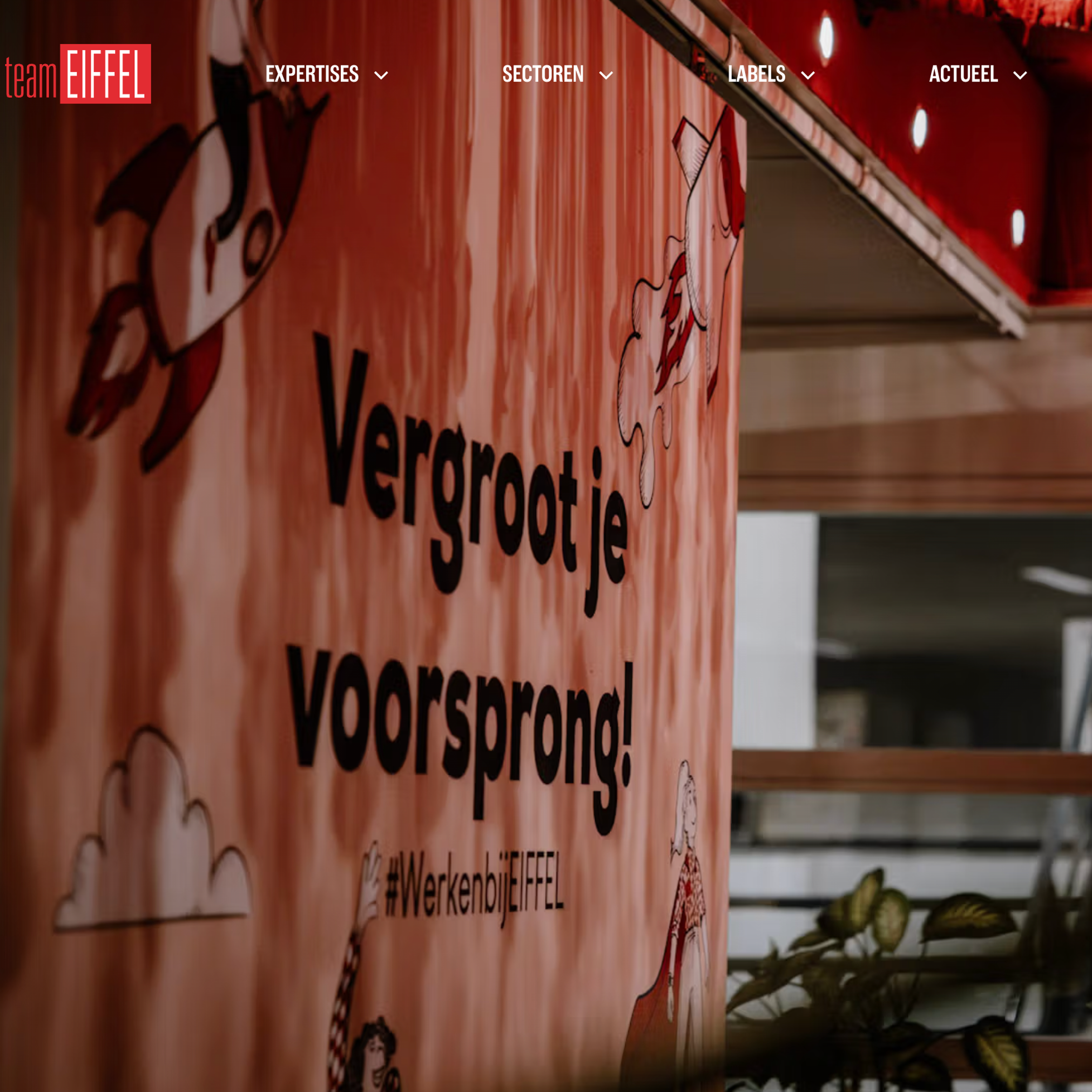 Screen shot van website teameiffel.nl