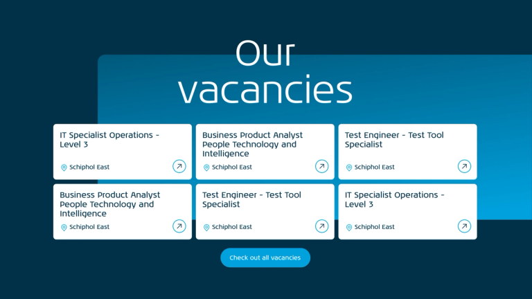 Screenshot van de campagne landingspagina met vacatures