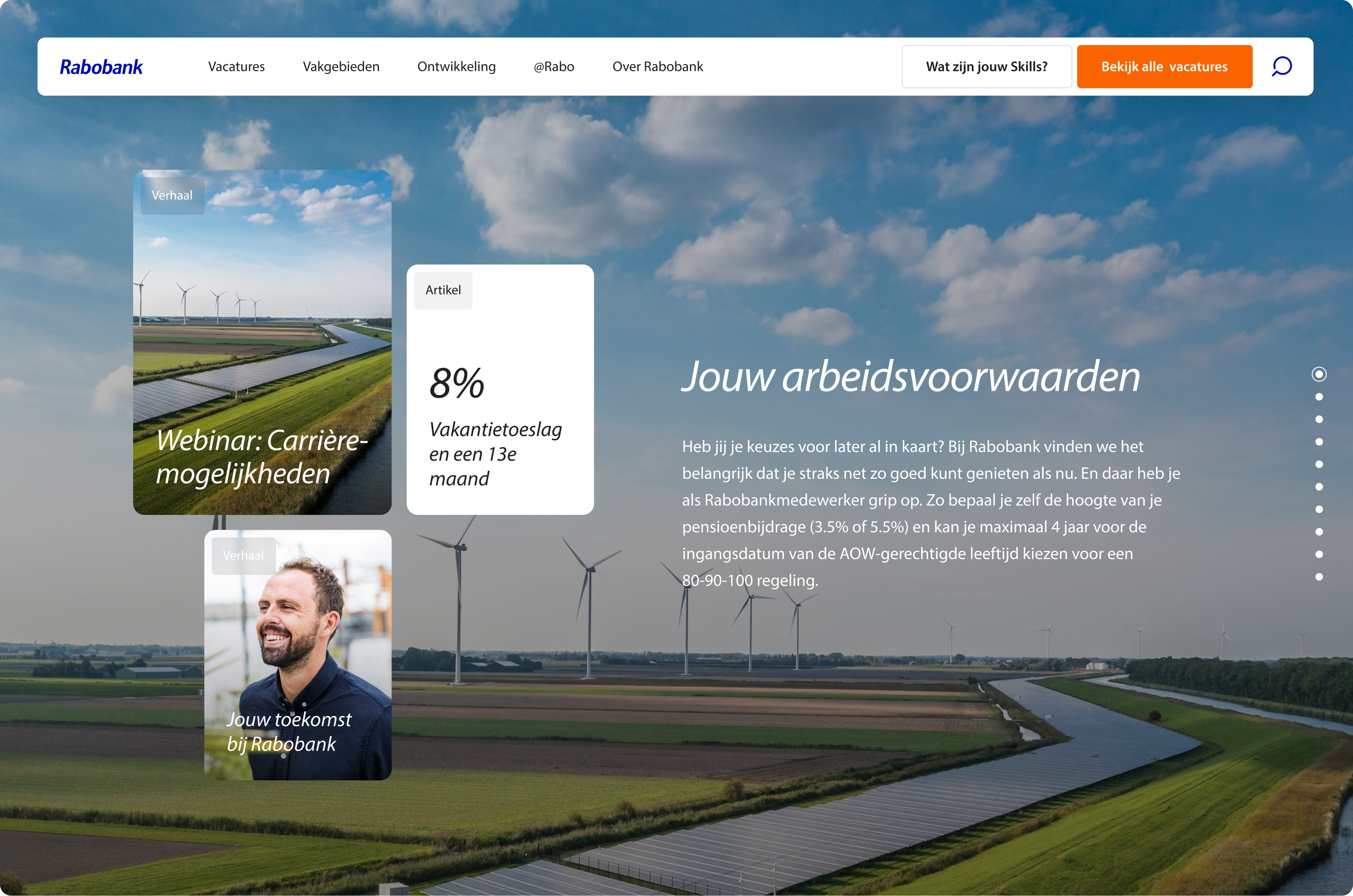 Scherm uit het Rabobank platform over arbeidsvoorwaarden