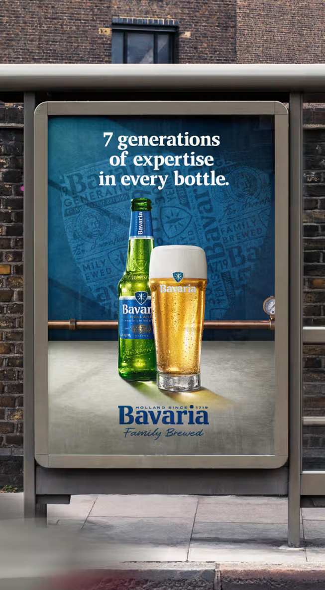 Bavaria uiting in een bill board
